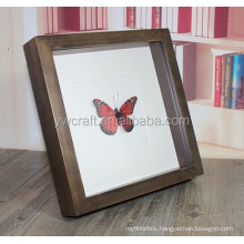 OEM custom 25 cm x 25 cm Walnut3d  Deep shadow Box Frame